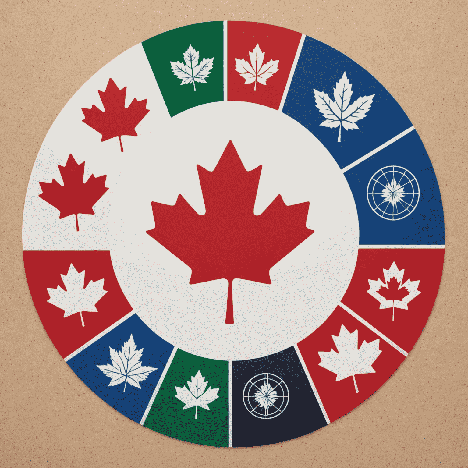 Logos of major Canadian political parties arranged in a circle